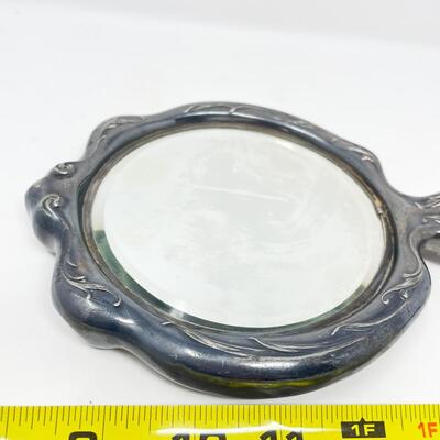ANTIQUE SILVER HANDHELD MIRROR