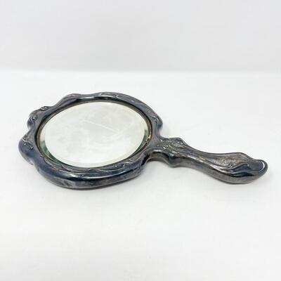 ANTIQUE SILVER HANDHELD MIRROR