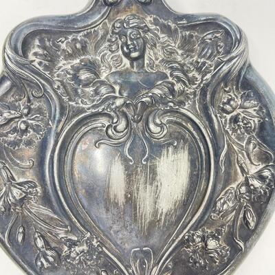 ANTIQUE SILVER HANDHELD MIRROR