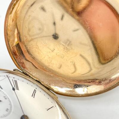 VINTAGE ELGIN GOLD TONED POCKET WATCH - MONOGRAMMED