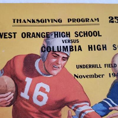 1949 Columbia High School vs West Orange Football Game Program