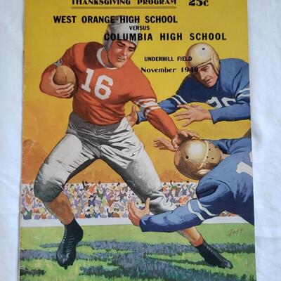1949 Columbia High School vs West Orange Football Game Program