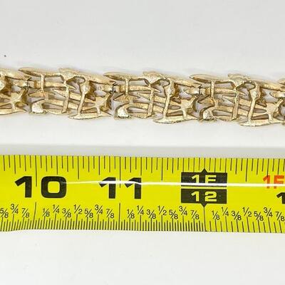 VINTAGE LISNER GOLD-TONED & RED JEWELED BRACELET & EARRING SET