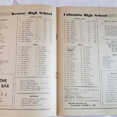 1948 Kearny versus Columbia High School football game program