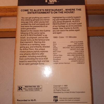 Alice's Restaurant VHS VCR Video Tape Used Arlo Guthrie CBS FOX