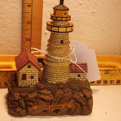 Boston Harbor MA light house with light