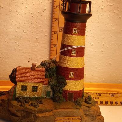assateague Island Virginia 8" light house with light