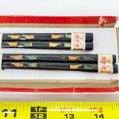 VINTAGE SET OF INLAID CHOPSTICKS