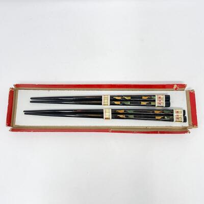 VINTAGE SET OF INLAID CHOPSTICKS