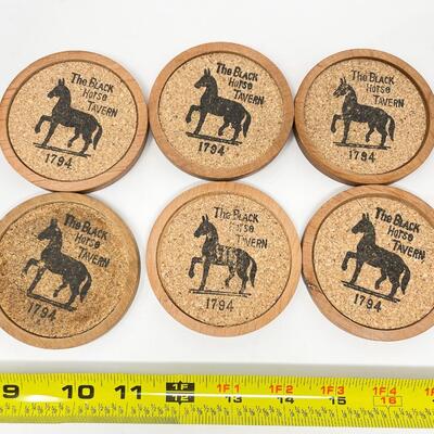 VINTAGE MAISON â€œBLACK HORSE TAVERN 1794â€ 6PC COASTER SET