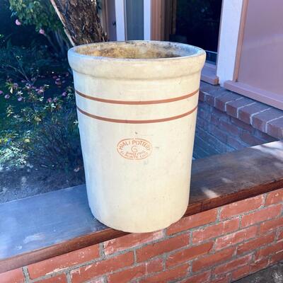 Lot 269 Vintage Crock Miali Pottery 6 Gallons El Monte CA, Since 1906