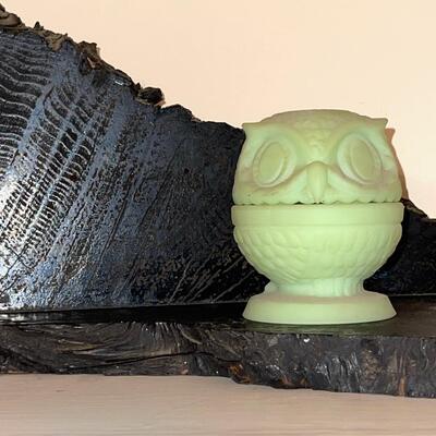 Lot 270 Owls Group Large Ceramic by Roselane Hallmark Candle Green Avon Votive