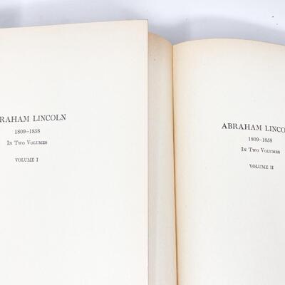 1928 â€œABRAHAM LINCOLN: 1809-1858â€ BY ALBERT J. BEVERIDGE HARDBACK VOLUMES 1 & 2