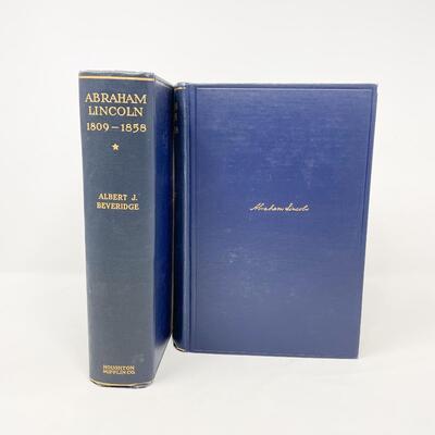 1928 â€œABRAHAM LINCOLN: 1809-1858â€ BY ALBERT J. BEVERIDGE HARDBACK VOLUMES 1 & 2