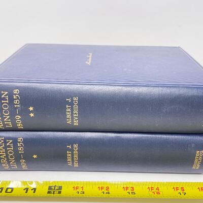 1928 â€œABRAHAM LINCOLN: 1809-1858â€ BY ALBERT J. BEVERIDGE HARDBACK VOLUMES 1 & 2