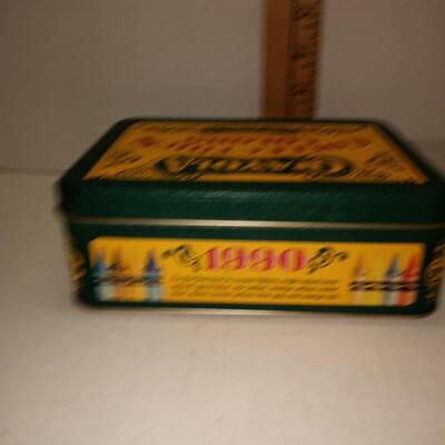 Vintage 1991 Crayola Collectors Colors Limited Edition Crayons Tin Box