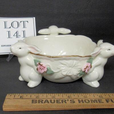 Easter Rabbits Candy Dish
