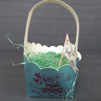 Lot of Vintage Easter Items, Unused Cards, Basket, Cotton Chicks