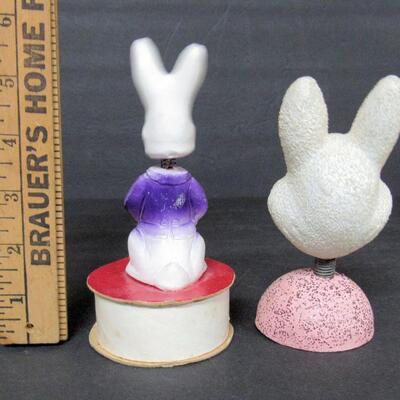 Vintage Easter Rabbit Nodder Candy Container, Rabbit Nodder Candy Container Head