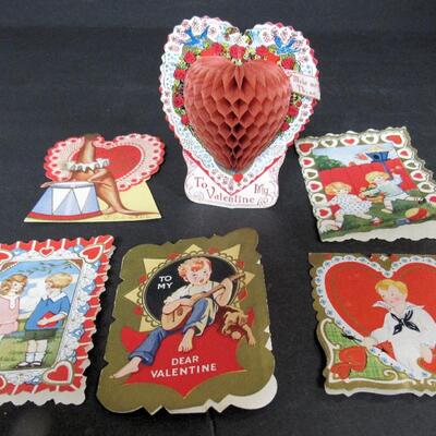 Misc Valentine Lot, Old Valentines, to Modern Confetti and Bags