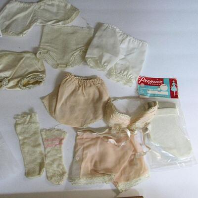 Larger Sized Vintage Doll Clothes Lot, Undies, Slip, Etc