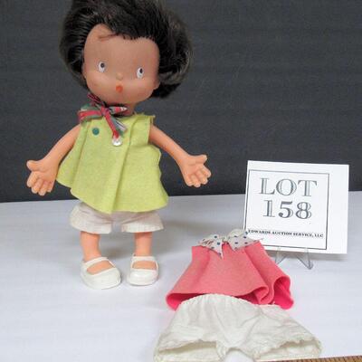 Vintage 1963 LaFlex Doll Made in France and Extra Clothes