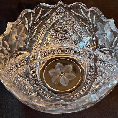 Antique Exquisite Cut Glass bowl - HEAVY! Pristine!