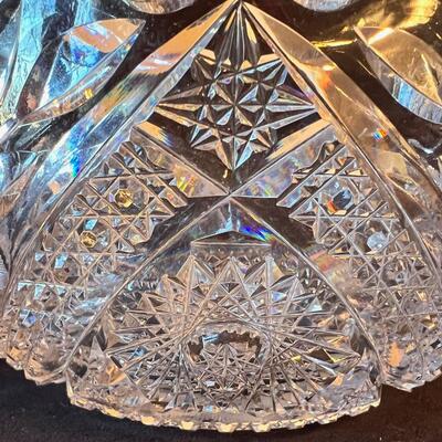 Antique Exquisite Cut Glass bowl - HEAVY! Pristine!