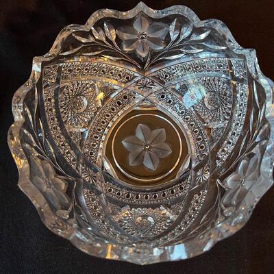Antique Exquisite Cut Glass bowl - HEAVY! Pristine!