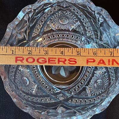 Antique Exquisite Cut Glass bowl - HEAVY! Pristine!