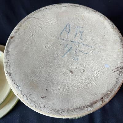 Antique Large Pottery Crock w lid in great condition