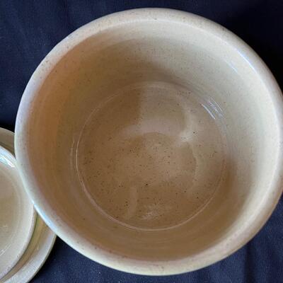 Antique Large Pottery Crock w lid in great condition