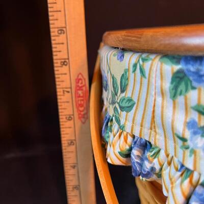 Large Longaberger Signed Basket w Lid 3 Stackable Inserts Extra Fabric Liner