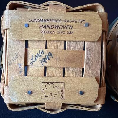 Longaberger 2 Lucky Miniatures signed 1999, 2001