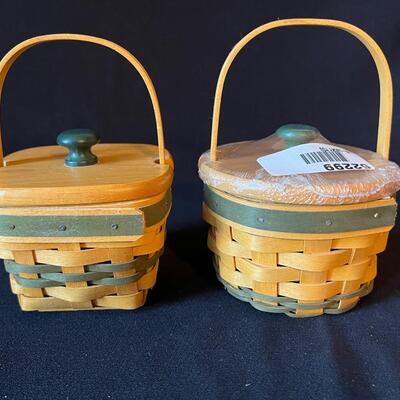 Longaberger 2 Lucky Miniatures signed 1999, 2001