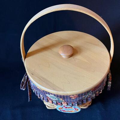 Special Longaberger Basket Maple Tag Lined Lid Signed 1996
