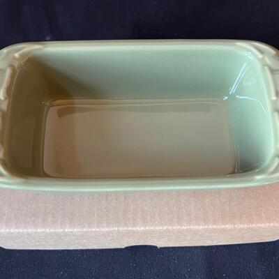 Longaberger Pottery Loaf Baking Dish Sage w box!