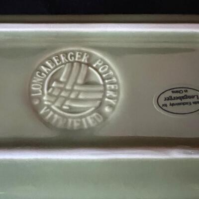 Longaberger Pottery Loaf Baking Dish Sage w box!