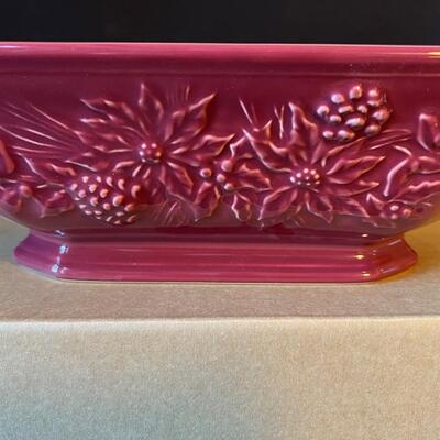Longaberger Pottery Natures Garland Serving Bowl Paprika in original box.