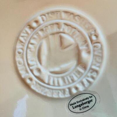 Longaberger Pottery Butternut Yellow Pie Plate in box 2 recipes