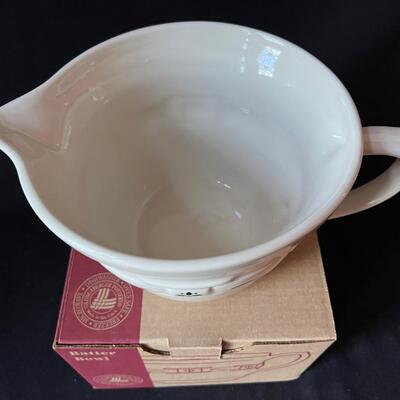Large Longaberger Pottery Batter Bowl in original box