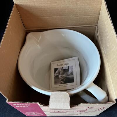 Large Longaberger Pottery Batter Bowl in original box