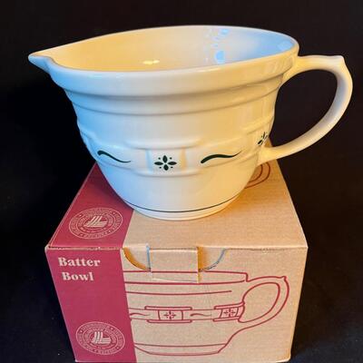 Large Longaberger Pottery Batter Bowl in original box