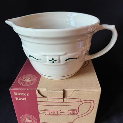 Large Longaberger Pottery Batter Bowl in original box