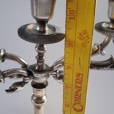 11" tall Silver Plate candelabra candle holder