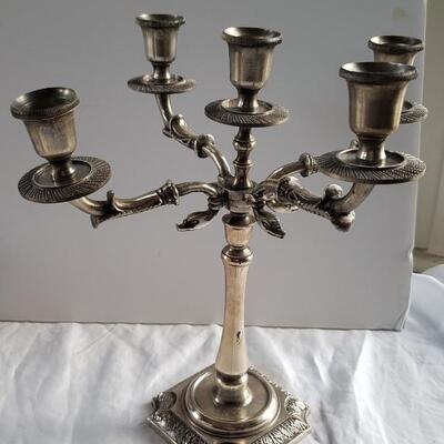 11" tall Silver Plate candelabra candle holder