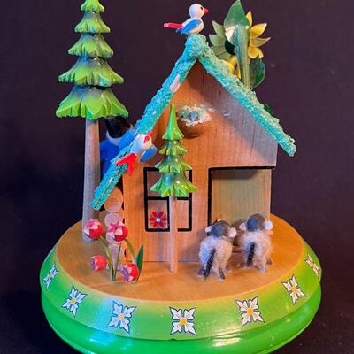 Vintage Steinbach German Wooden Thorens Music Box Chalet - Works