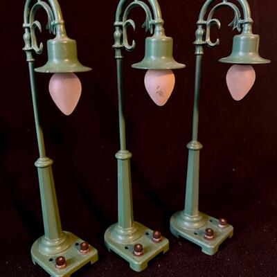 3 Lionel Peacock Lamp Posts #58 with Original Boxes!