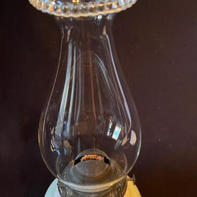19th C Oil Lamp in Amazing Condition w Glass Chimney