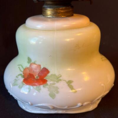 19th C Oil Lamp in Amazing Condition w Glass Chimney